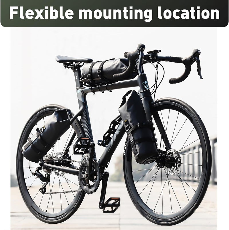 MAKELEN 2 Pack Front Fork Bag, for Mountain Bike/Road Bike Waterproof Bag Roll Top Design Lightweight Bicycle Bag for Tools Cycling Fork Pack - Image 4